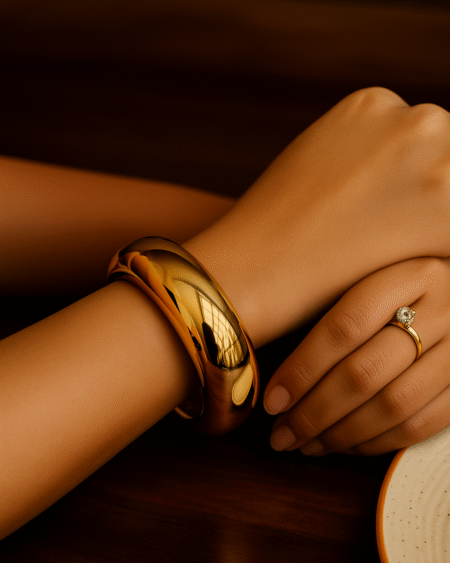 Golden Aura Bangle by VIKTAMNA
