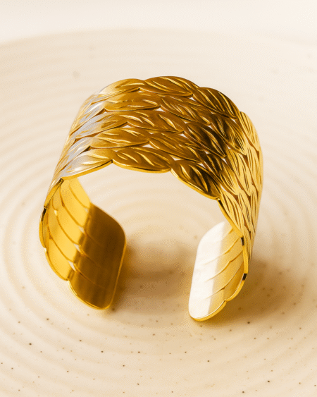 Golden Seraphina Bangle by VIKTAMNA