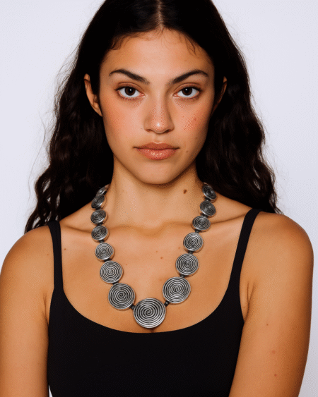 Silver Spiral Handcrafted Necklace