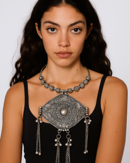 Antique Tribal Coin Pendant Necklace