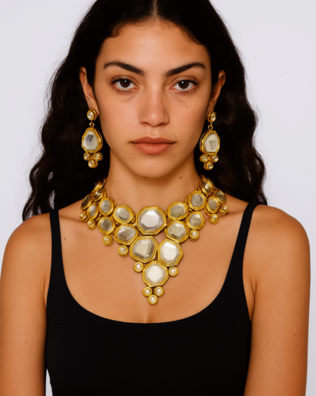 The Imperial Kundan Mirror Set by VIKTAMNA