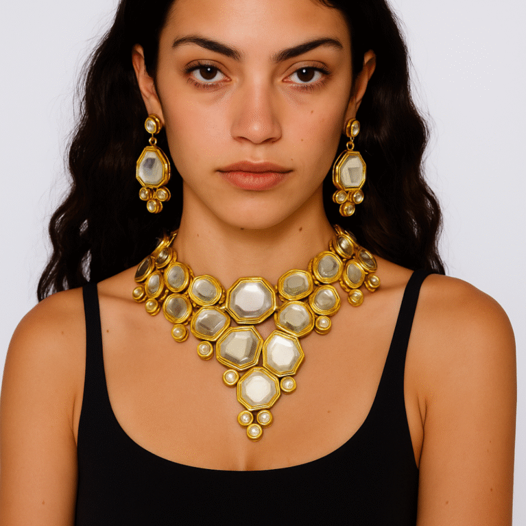 The Imperial Kundan Mirror Set by VIKTAMNA