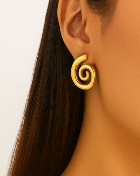 The Golden Swirl Hoops by VIKTAMNA