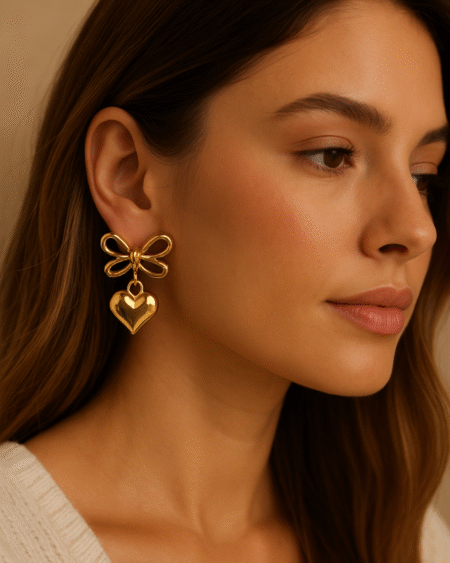 Sweetheart Bow Studs by VIKTAMNA