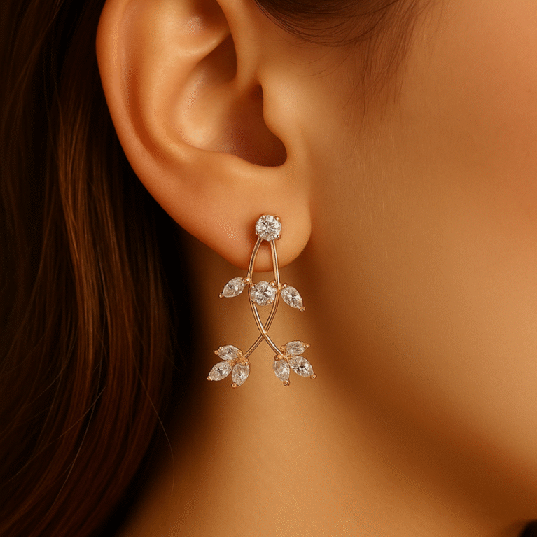 Blooming Leaf Earrings by VIKTAMNA