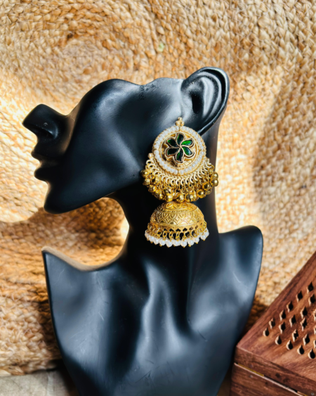 Emerald Bloom Jhumka By VIKTAMNA✨