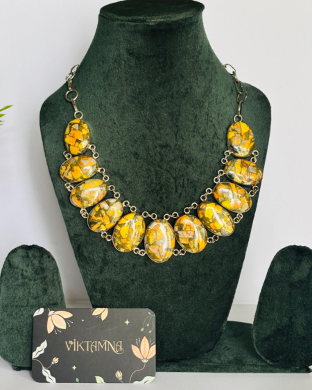 ✨ Amber Radiance Statement Necklace by VIKTAMNA ✨🖤