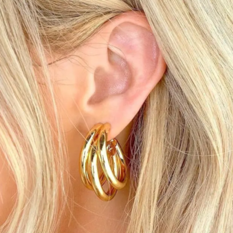 Aurelia Link Hoop Earrings by VIKTAMNA