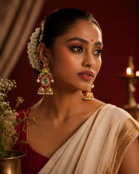 Royal Peacock Kashmiri Jhumka Earrings