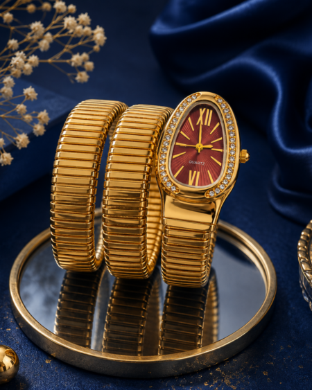 Ruby Royale Crystal Wrap Watch Red Dial