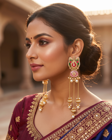 Noor-e-Kashmir Brass Tassel Earrings ✨👑