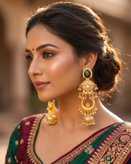 Maharani Chandrakala Brass Kashmiri Jhumkas 👑✨